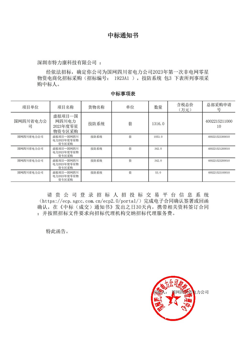 j9.com科技成功中标国网四川省电力公司非电网零星物资电商化招标采购项目